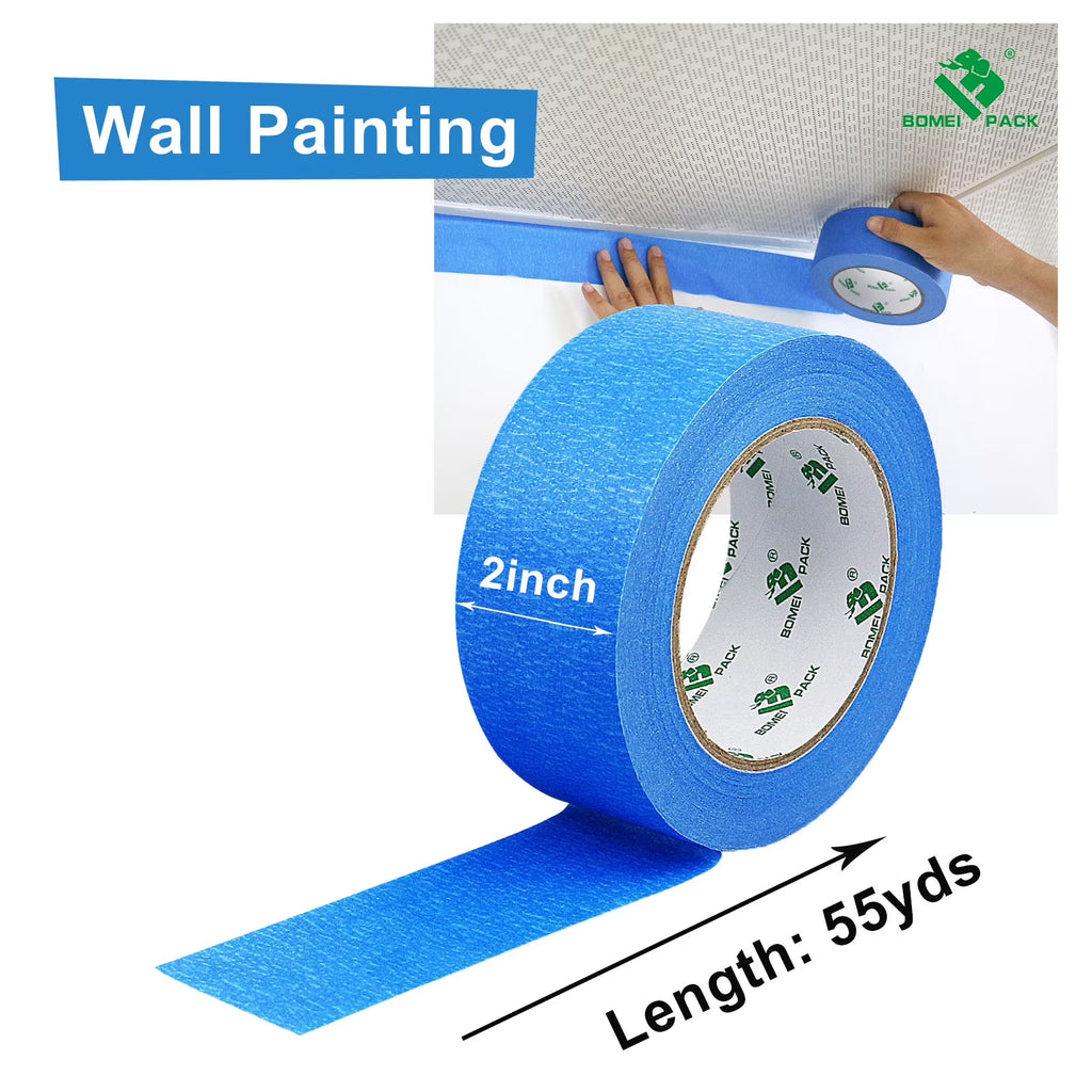 Blue Painters Tape 2 Inches X 55 Yards,Blue Masking Tape,3D Printing Tape for Painting, Crafts and DIY - Professional Grade Paint Tape, No Residue and Easy Removal