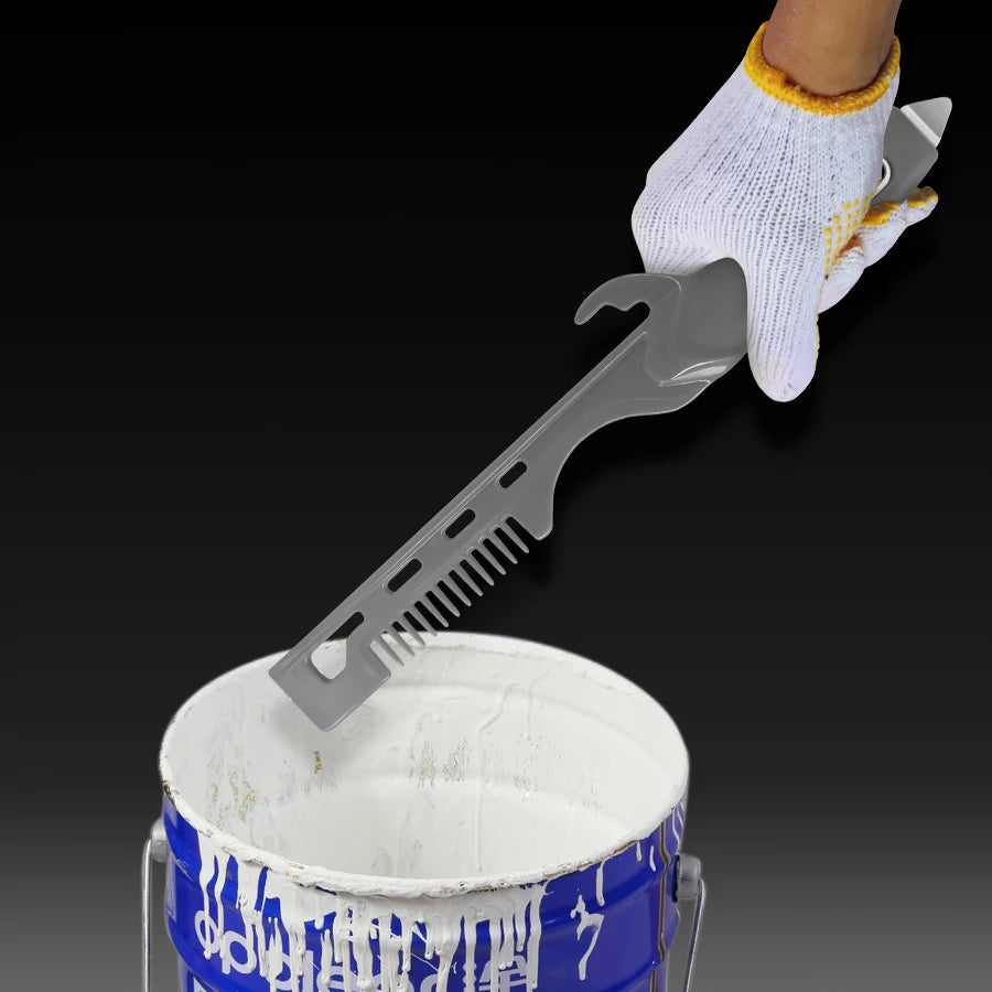 Multi-Functional Paint Cleaner, Stirrer, Can Opener, Bucket Opener, Paint Roller Scraper, Paint Brush Cleaner.